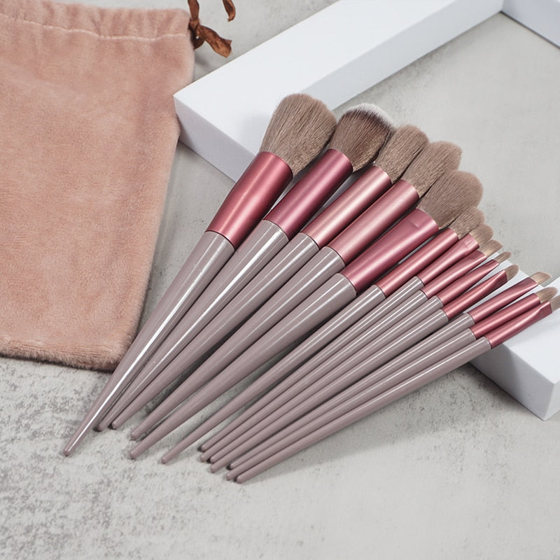 GlamBrush Essentials - 13-Piece Makeup Brush Set + FREE VELVET BAG