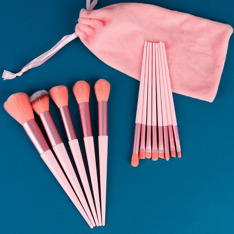 GlamBrush Essentials - 13-Piece Makeup Brush Set + FREE VELVET BAG
